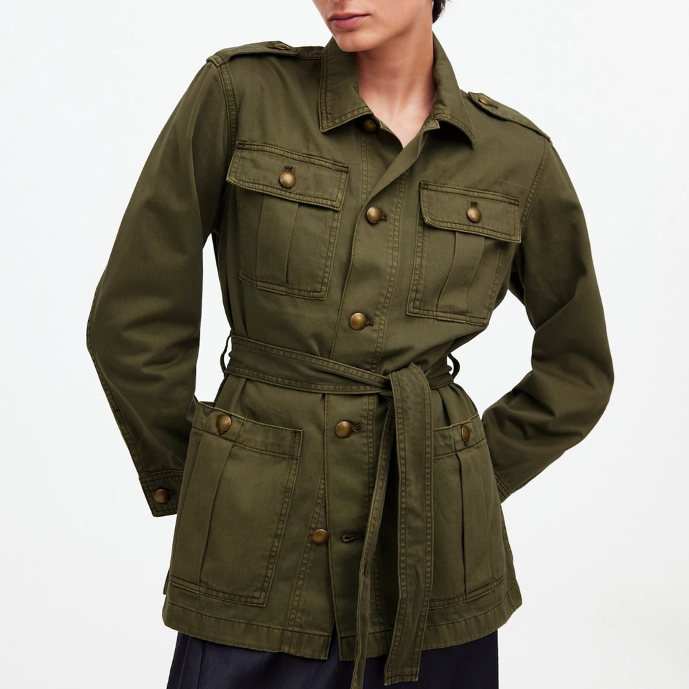 NWT Madewell Chino Safari Jacket in Faded Ivy